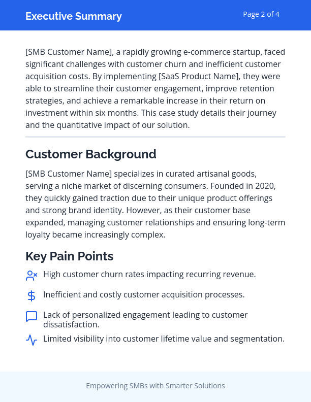 SaaS SMB Retention & ROI Case Study